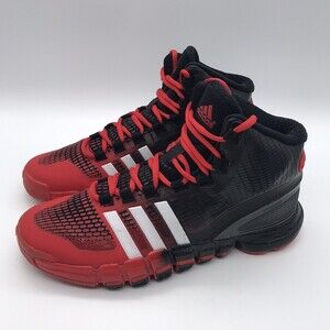 adidas adipure Hi Top Men 6.5 Sneaker Red & Black Lace Up Basketball Shoe Q33314